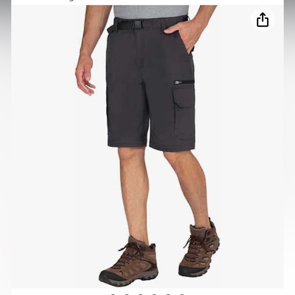 NWT B.C clothing men’s gray convertible pants/shorts cargo XXL/30 - Picture 3 of 14